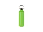 750ml/25oz Powder Coated Portable Lid Stainless Steel Bottle (Green)