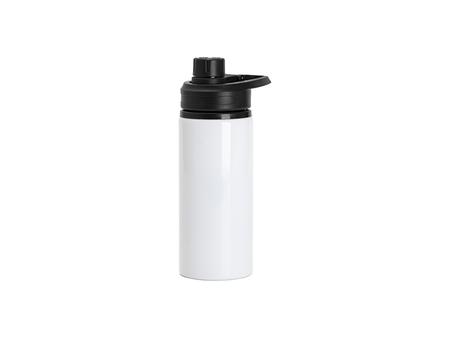 20oz/600ml Garrafa de Água de Alumínio com Tampa Portátil Preta (Branco)