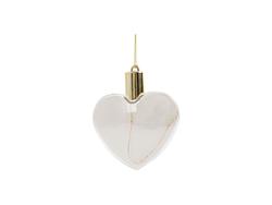 Sublimation 8cm Heart Shape Plastic Christmas Ball Ornament w/String(Clear w/Mix light)