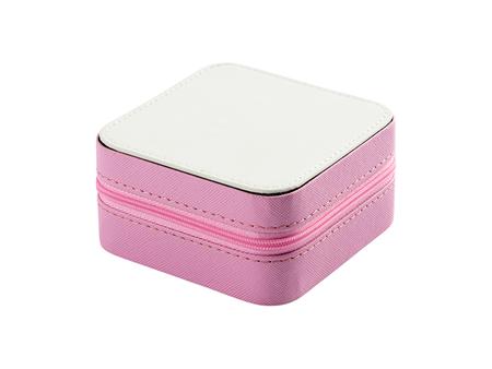 Caja de joyas sub PU con inserto (10*10*5 cm, Rosa)