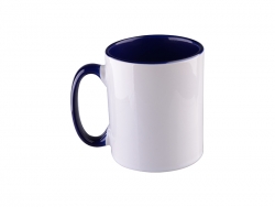 Mug 300 ml avec intérieur et anse bleu marine Sublimation Transfert Thermique