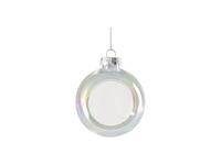 Sublimation 8cm Plastic Holographic Christmas Ball Ornament w/o Insert (Clear)