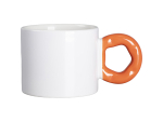 Sublimation 9oz/280ml White Mug with Orange Donut Handle