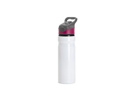 25oz/750ml Garrafa de Água de Alumínio com Tampa Rosado Escuro e Cinza (Branco)