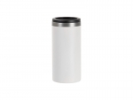 Sublimation Blanks 12oz/350ml Powder Coated Slim Stainless Steel Skinny Can Cooler (White, Matt Sub Coating)