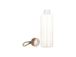Garrafa de Vidro Transparente 25oz/750ml com Tampa de bambu