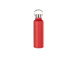 Garrafa Inox 750ml/25oz Coberto em Pó com Tampa de Bambu Fácil de levar   (Vermelho)