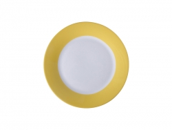 Sublimation 8&quot; Rim Plate w/ Yellow Edge