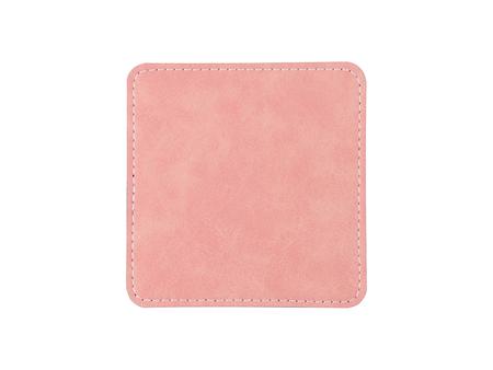 Posavasos Cuadrado Cuero PU(Rosa, 10*10cm)