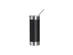 Tumbler Silicone e Inox 20oz/600ml para gravagem laser (Preto/branco)Quantidade mínima 1000uds