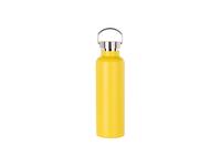 750ml/25oz Powder Coated Portable Lid Stainless Steel Bottle (Yellow)