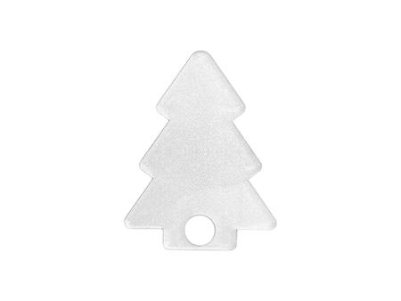 Sublimation Blanks Acrylic Glitter Name Tag for 40oz Stanley Tumbler (6.2*8.1*0.4cm, Xmas Tree Shape)