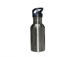 Bidon vélo avec bec et paille 500 ml argenté Sublimation Transfert Thermique