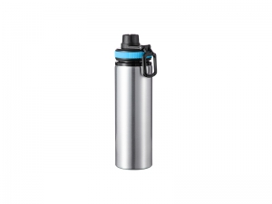 28oz/850ml Sublimation Blanks Alu Water Bottle with Color Cap (Silver)
