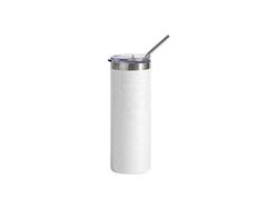 Copo fino de aço inoxidável Puffy Cloud de 200ml com palhinha (branco)