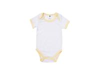 Baby Onesie Short Sleeve L(Yellow Edge,6-12M)