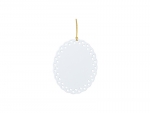 Sublimation Blanks Plastic Oval Doily with Triangle Trim Ornament(7.3*9cm)
