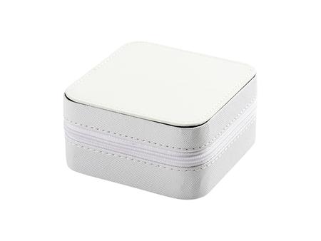 Caja de joyas sub PU con inserto (10*10*5 cm, Blanco)