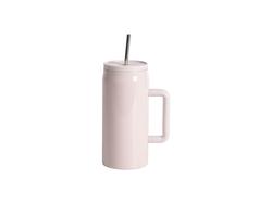 Vaso térmico de acero inoxidable de 40 oz/1200 ml con agarre suave (rosa suave)