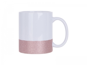 Sublimation 11oz/330ml Sublimation Bottom Glitter Mug (Pink)