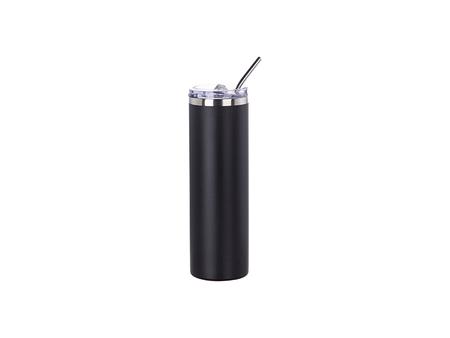 Engraving Blanks 30oz/900ml Powder Coated Stainlee Steel Tumbler with Straw &amp; Sliding Lid(Black)
