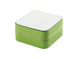 Caixa de Joias PU Sub com Inserção (10*10*5cm,Verde Claro)