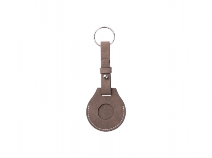 Sublimation Blanks PU AirTag Keychain Holder(Long strap,Dark Gray)